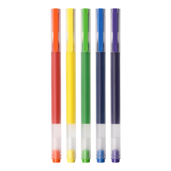 Xiaomi High-capacity Gel Pen (5-pack) zselés toll 5-ös csomag 0.5mm narancs,sárga,zöld,kék,lila tint